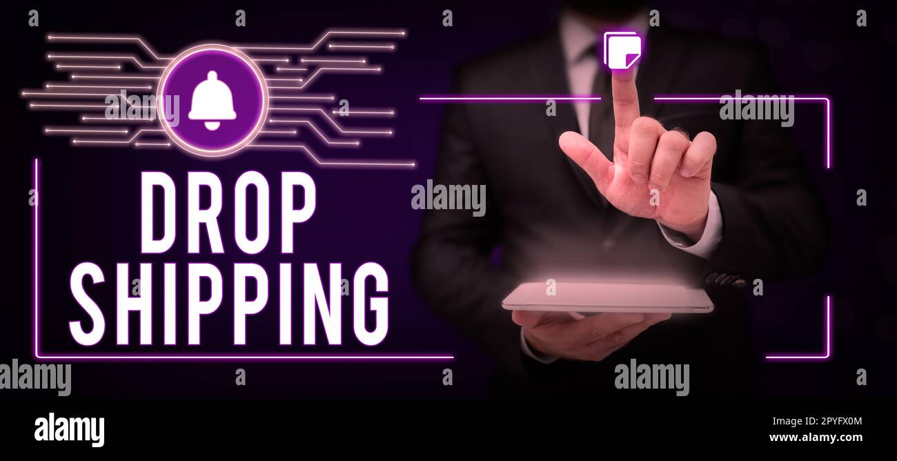 Écriture affichant le texte Drop Shipping. Internet concept pour envoyer des marchandises d'un fabricant directement à un client plutôt qu'au détaillant Banque D'Images