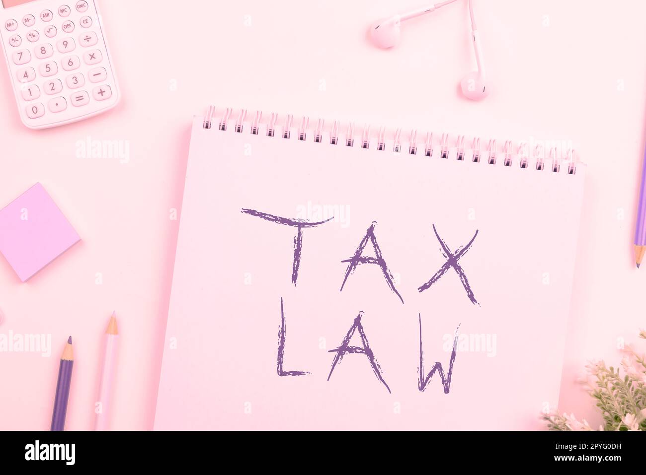 Affiche indiquant la loi fiscale. Mot pour l'évaluation gouvernementale de la valeur de la propriété ou des transactions Banque D'Images