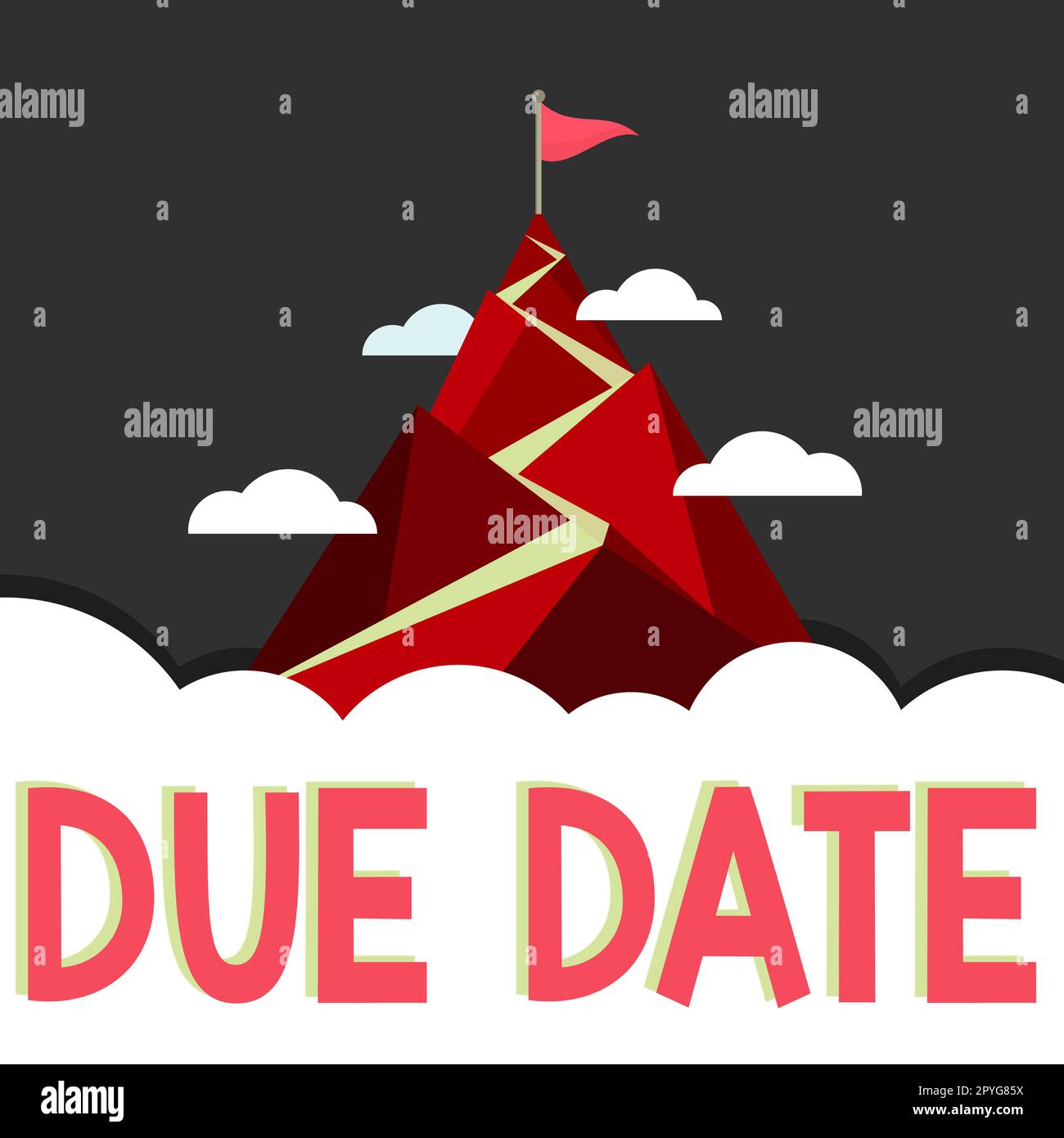 Affiche textuelle indiquant la date d'échéance, approche commerciale la date à laquelle le