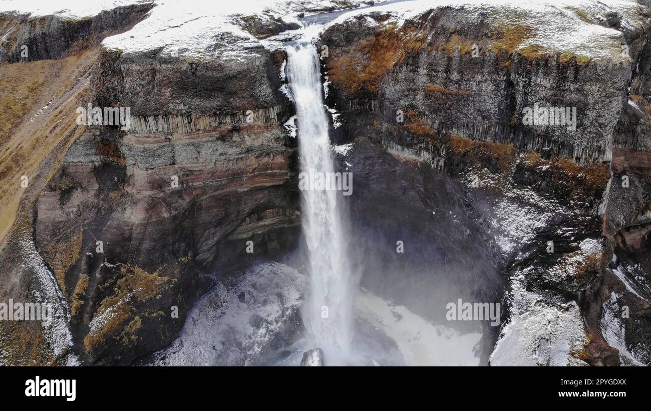 Cascade Haifoss dans le sud de l'Islande Banque D'Images