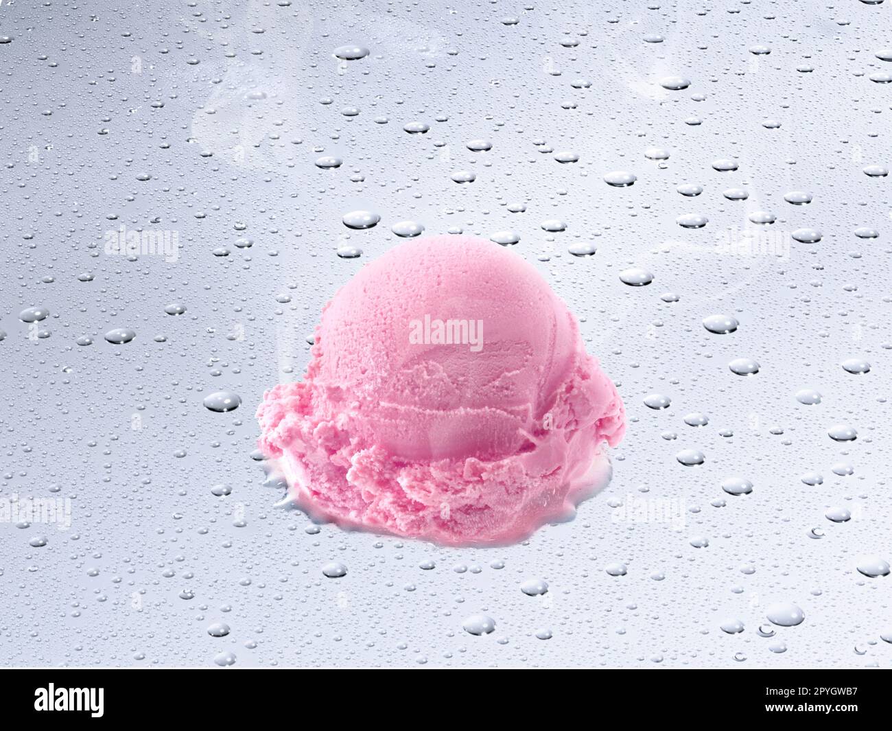 La crème glacée fondait sur une goutte d'eau Banque D'Images