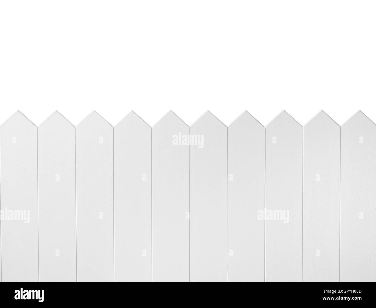 Nouvelle clôture en bois blanc isolée sur fond blanc Banque D'Images Nouvelle clôture en bois blanc isolée sur fond blanc Banque D'Images