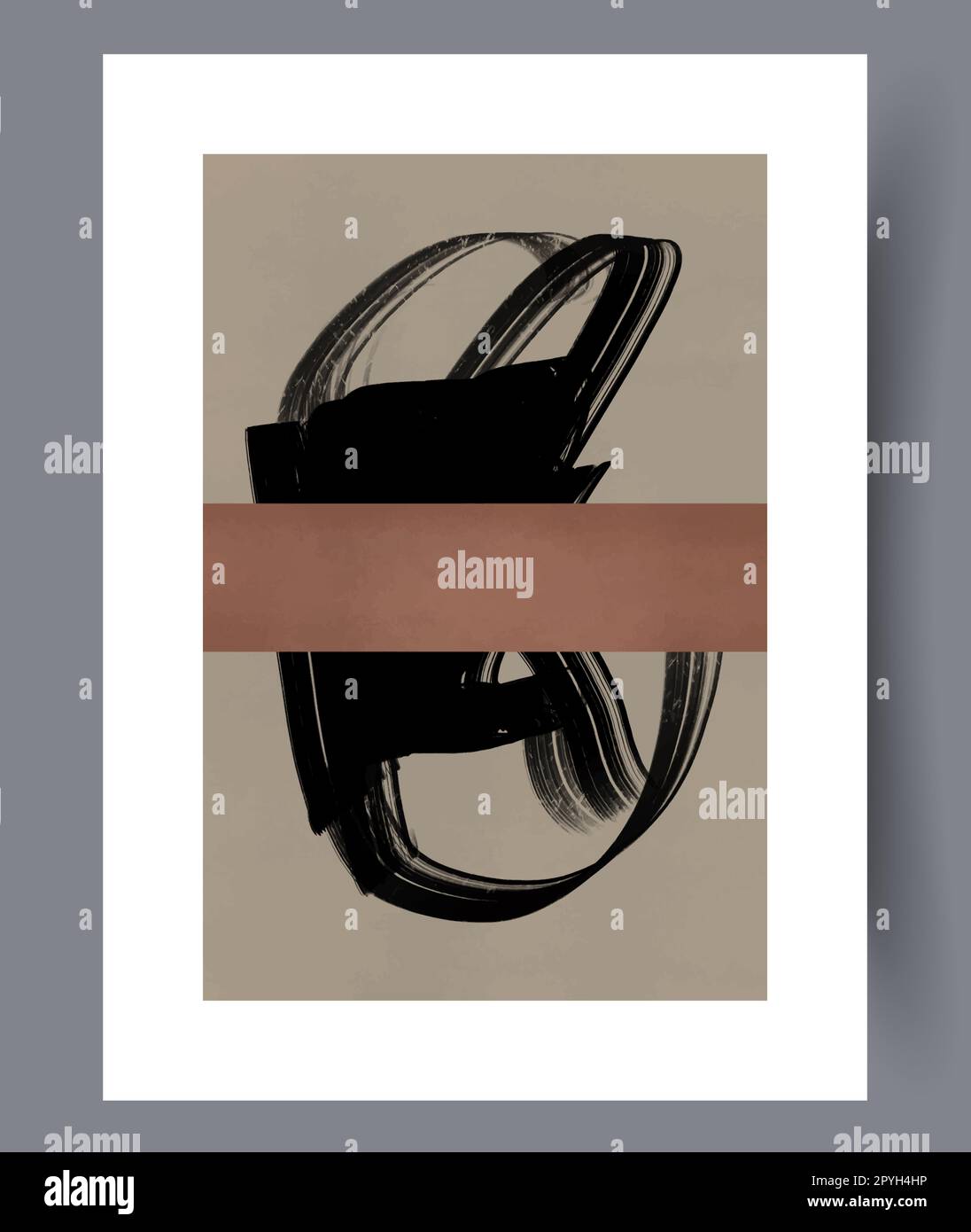 Abstrait taches formes shamboliques mur art imprimé. Affiche imprimable sur les taches abstraites minimales. Œuvres d'art murales pour le design intérieur. Décoration contemporaine b Banque D'Images