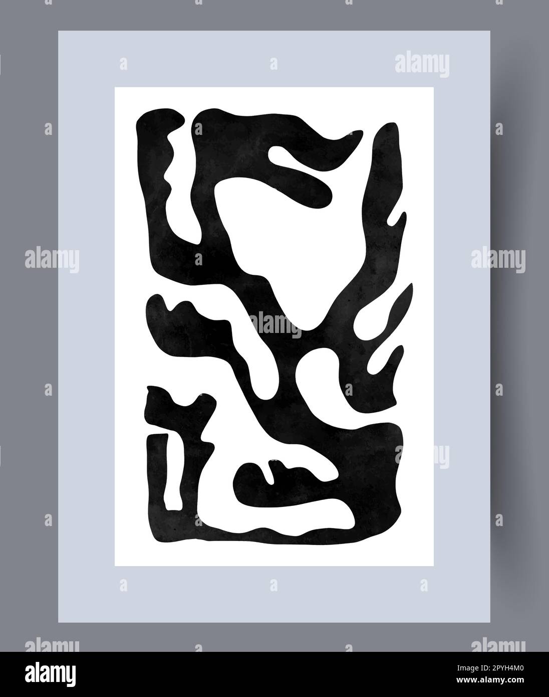 Imprimé art mural abstrait, effet blatt minimaliste. Affiche de transfert abstraite minimale imprimable. Arrière-plan décoratif contemporain avec élément. Artwo mural Banque D'Images