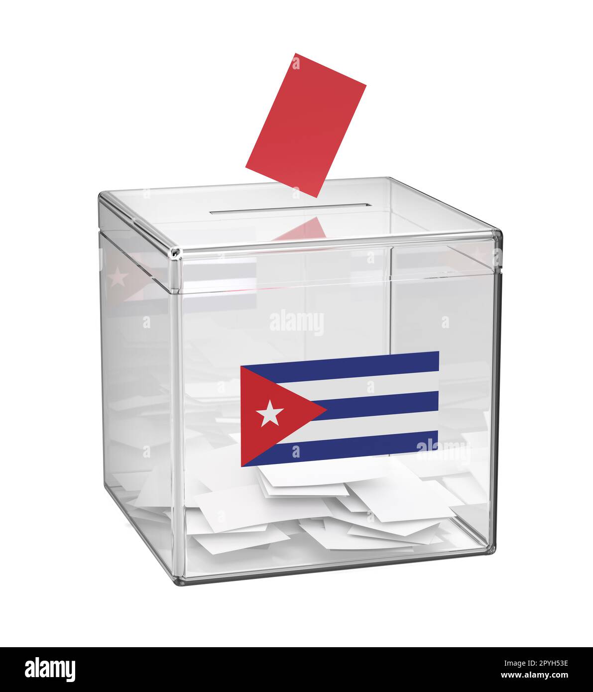 Urne avec le drapeau de Cuba, image concept pour les élections à Cuba Banque D'Images