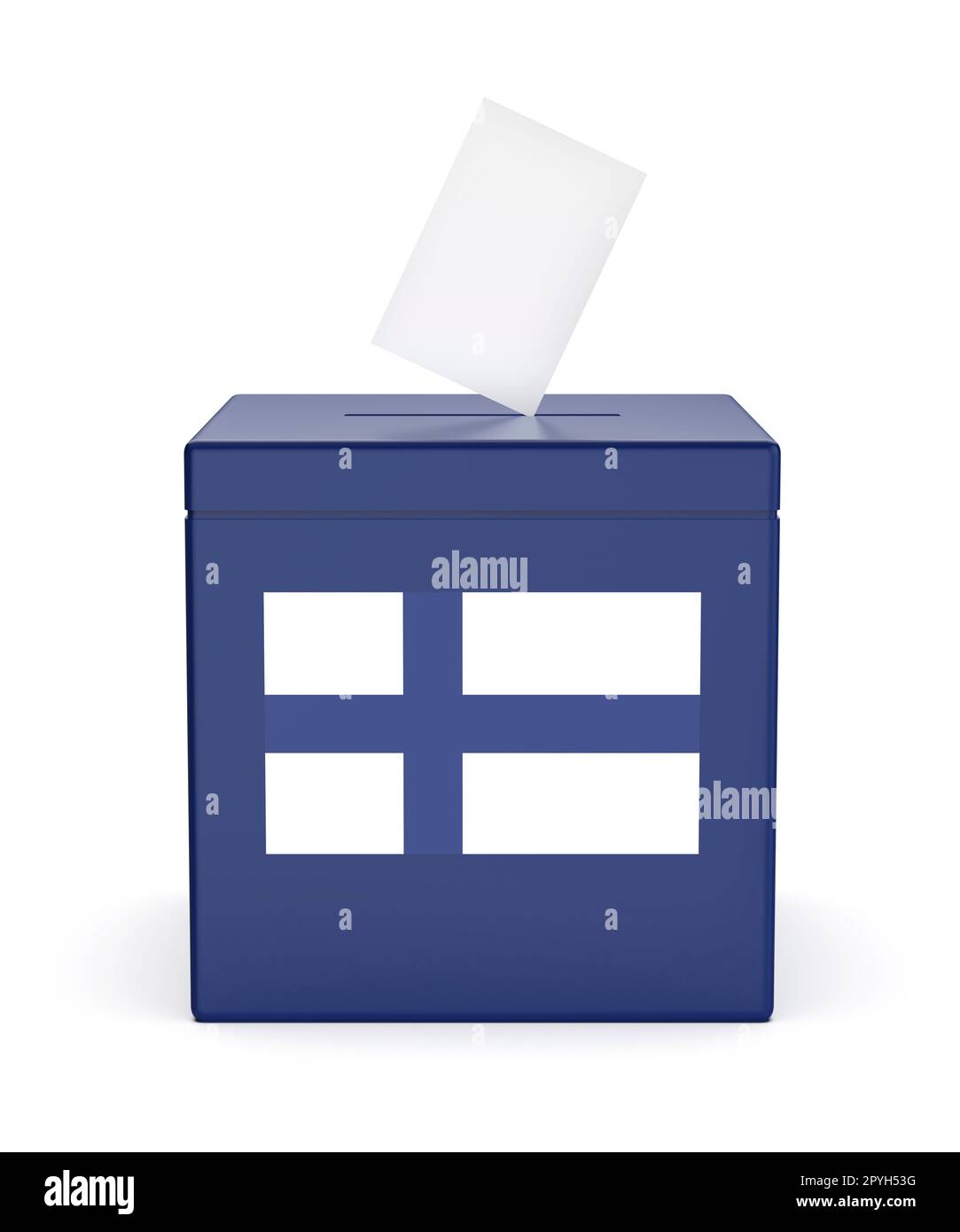 Urne avec le drapeau de la Finlande, image concept pour les élections en Finlande Banque D'Images