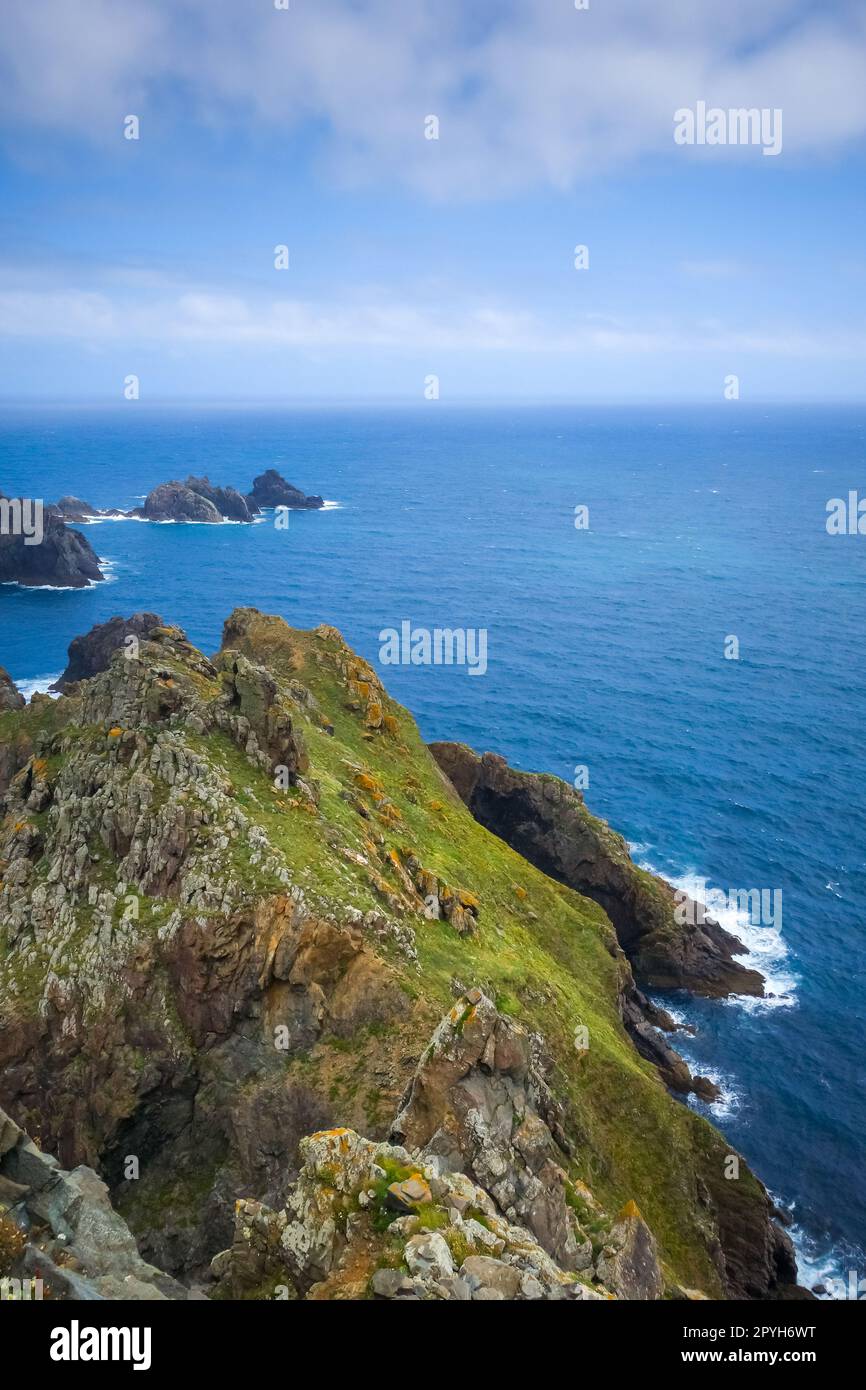 Falaises de Cape Ortegal et océan atlantique, Galice, Espagne Banque D'Images