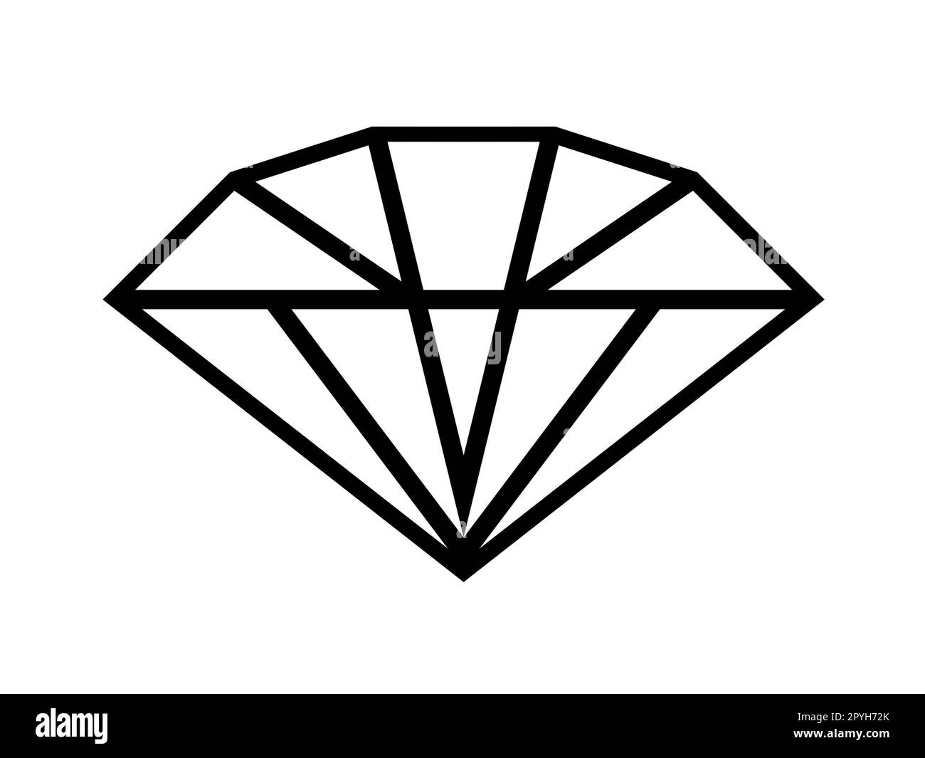 Diamants dans un style plat. Icônes abstraites en losange noir. Signe de contour linéaire. losanges de conception de logo d'icône Banque D'Images