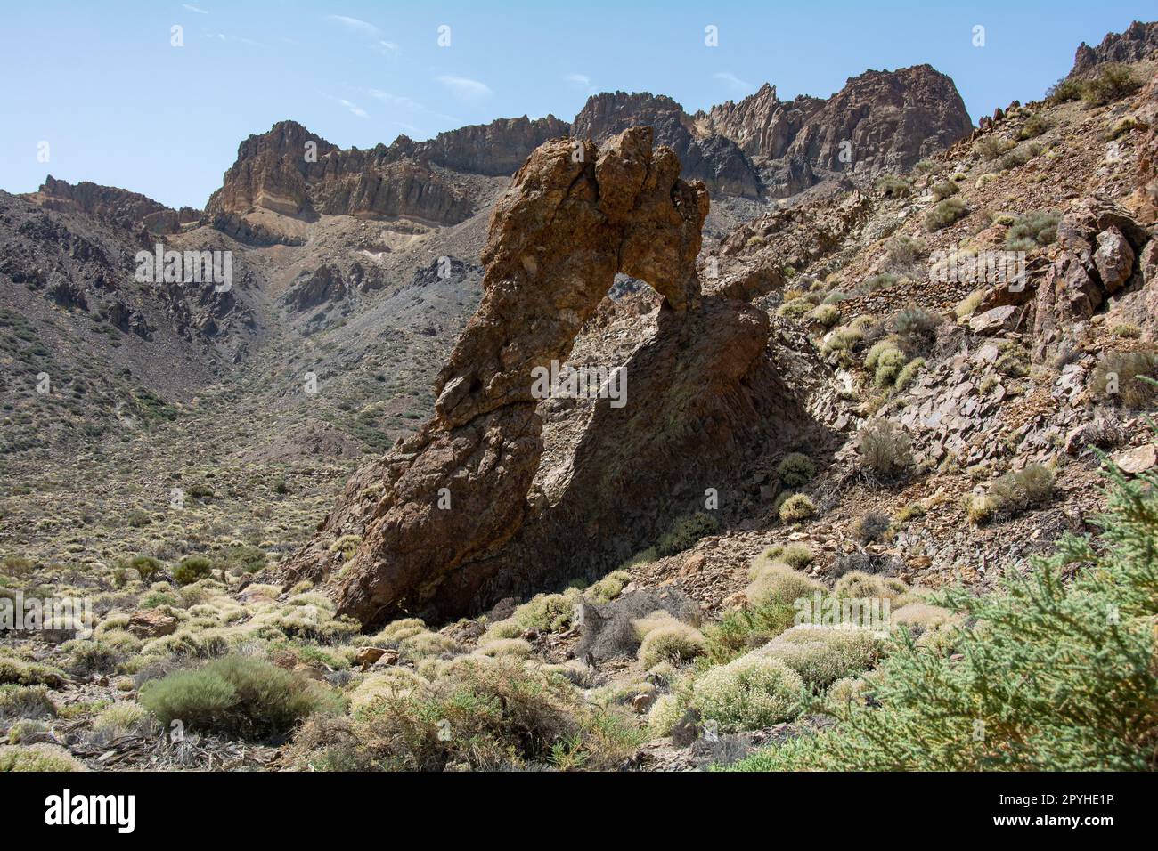 Le rocher ' Zapato de la Reina ' dans le Parc National del Teide sur Tenerife Banque D'Images