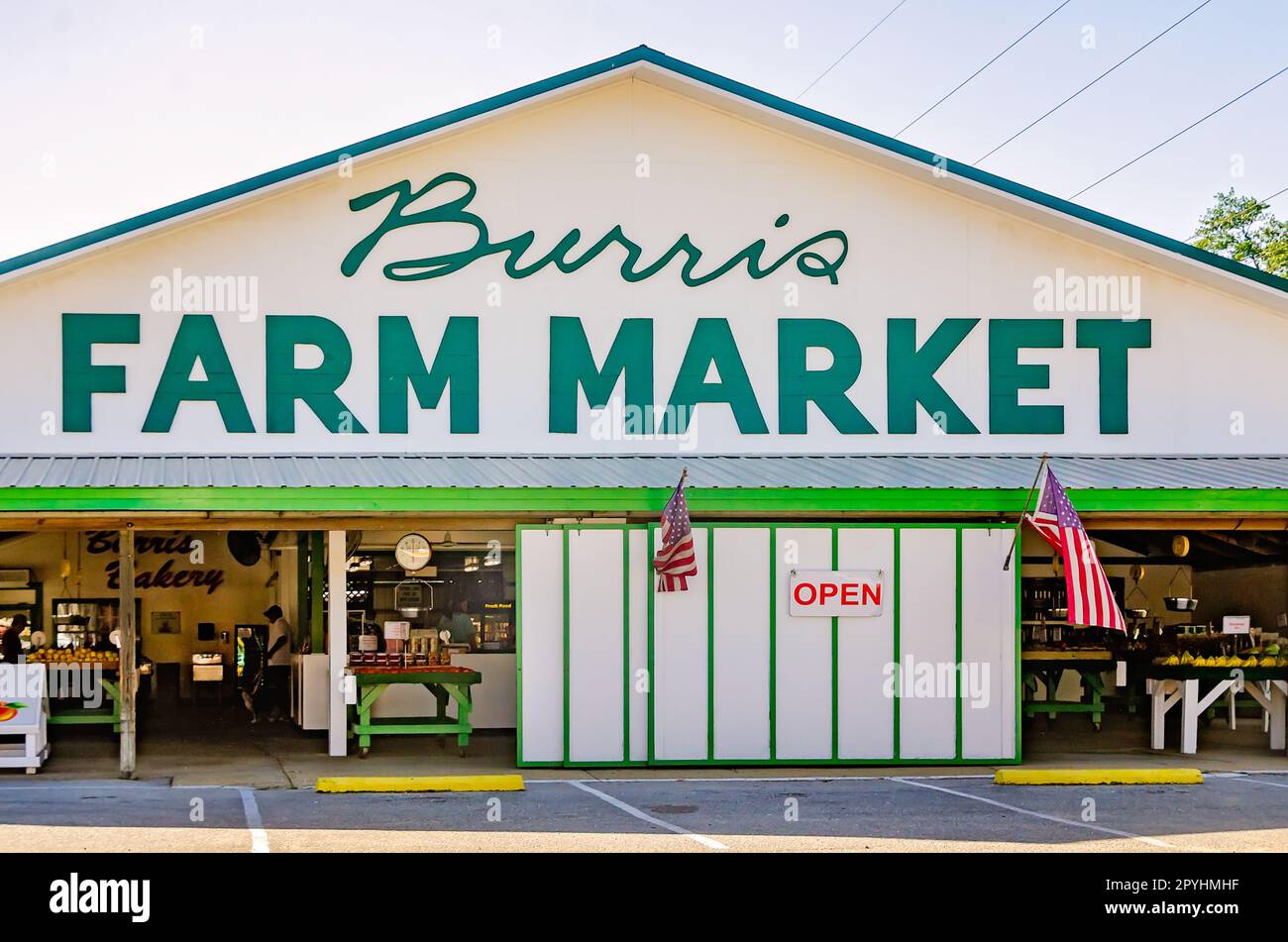 Le marché agricole de Burris est représenté, à 30 avril 2023, à Loxley, en Alabama. Le marché familial, qui a ouvert ses portes en 1984, est un arrêt populaire pour les touristes. Banque D'Images