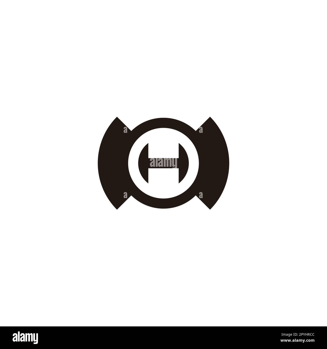 Lettre H en M, cercle géométrique symbole simple logo vecteur Illustration de Vecteur