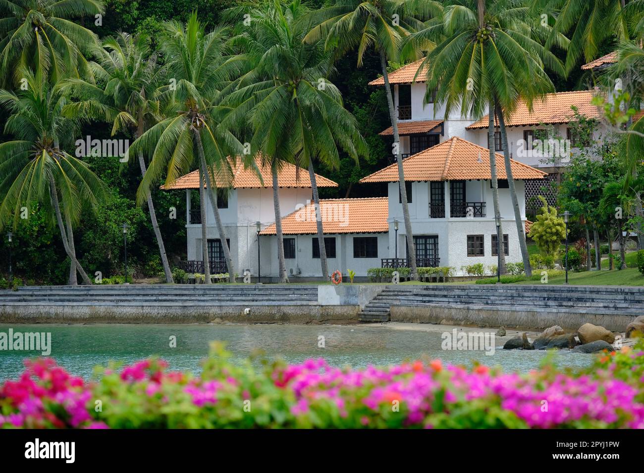 Indonesia Batam - vue sur la côte Nongsa point Marina & Resort Banque D'Images