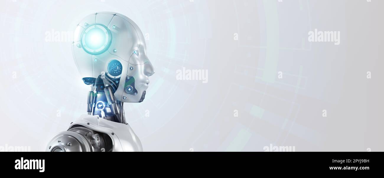 Automatisation des processus robotiques avec intelligence artificielle, sécurité dans le cloud, communication Chatbot, IoT, VPN, Et la programmation de cybersécurité sur un arrière-plan futuriste 3D Banque D'Images