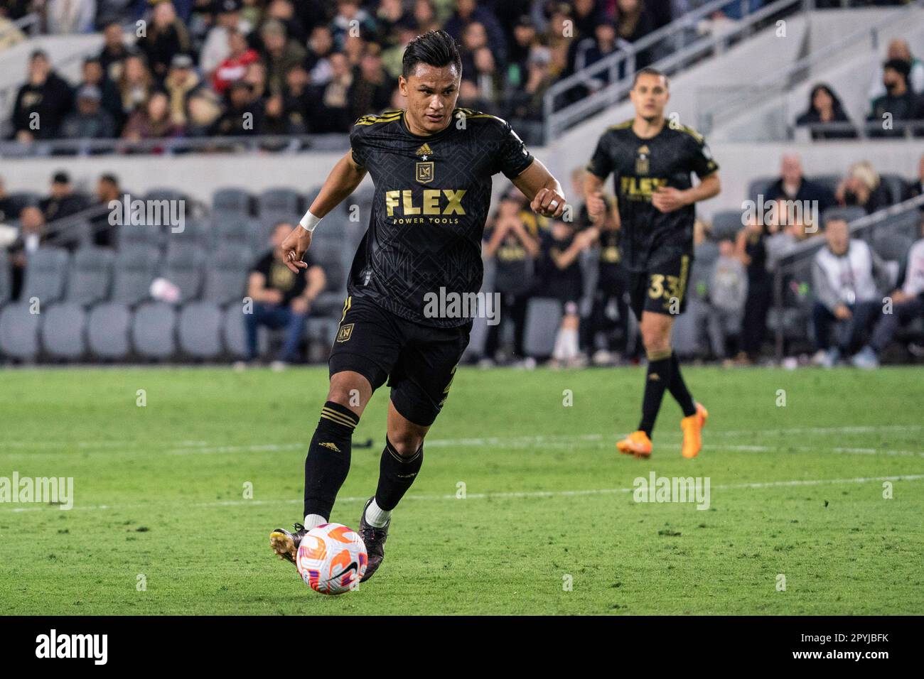 Denil Maldonado, défenseur du LAFA (2), lors d'un match demi-finale de la Ligue des champions de la CONCACAF contre l'Union de Philadelphie, mardi, 2 mai 2023, à BMO Sta Banque D'Images