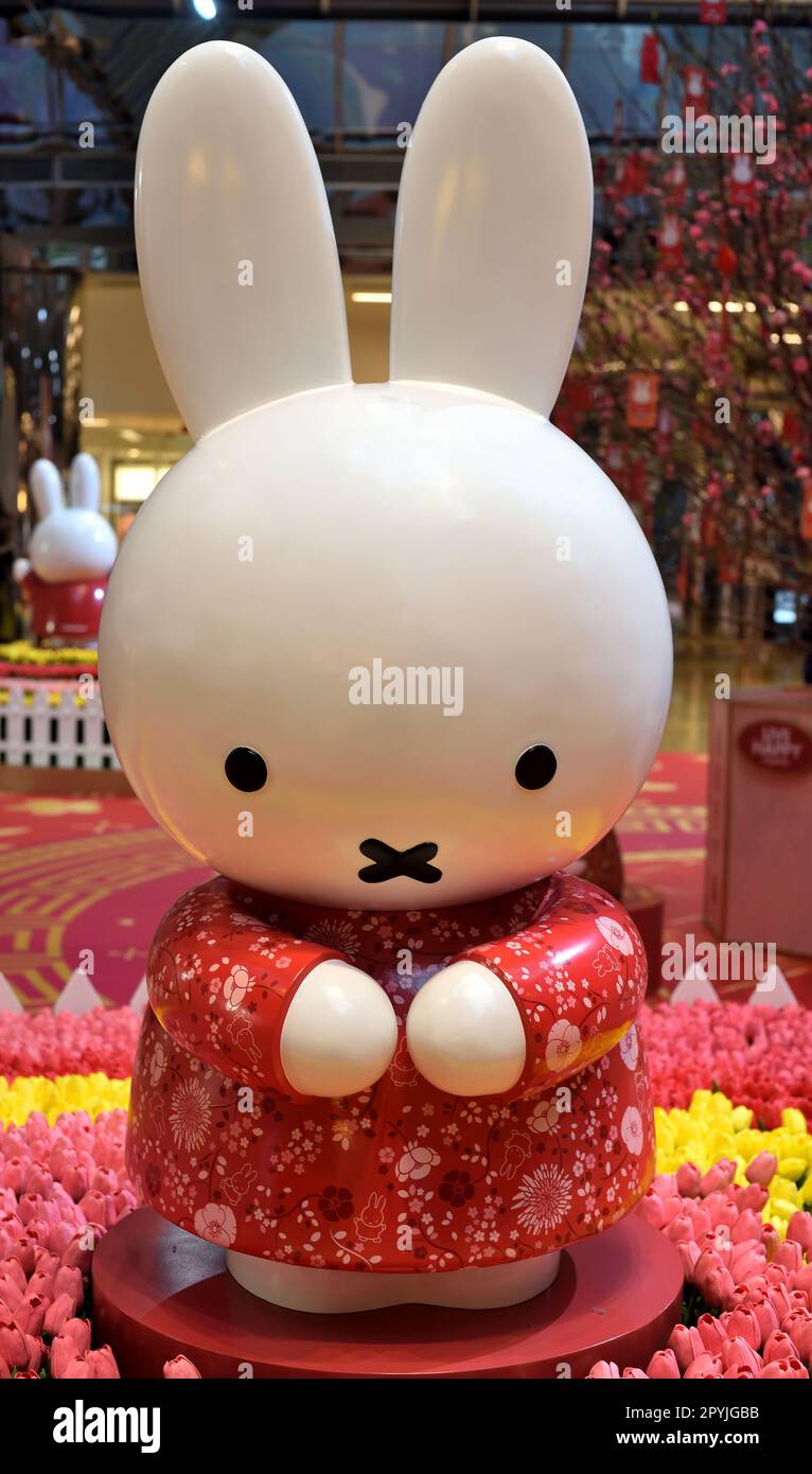 Miffy en costume chinois pendant le nouvel an chinois, Hong Kong Banque D'Images