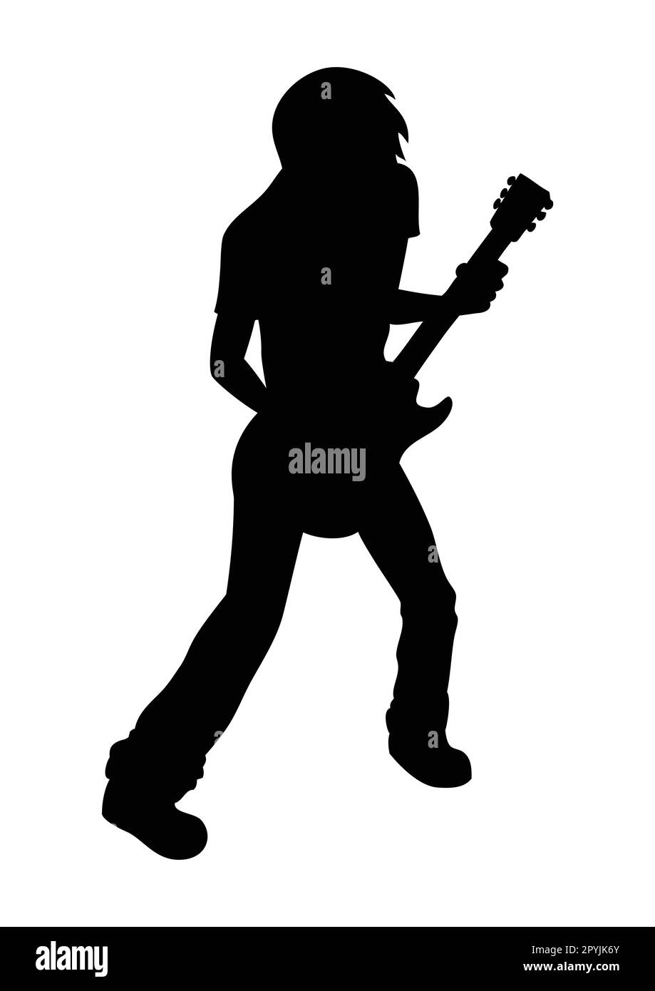 Illustration Silhouette d'un homme qui joue de la guitare Illustration de Vecteur
