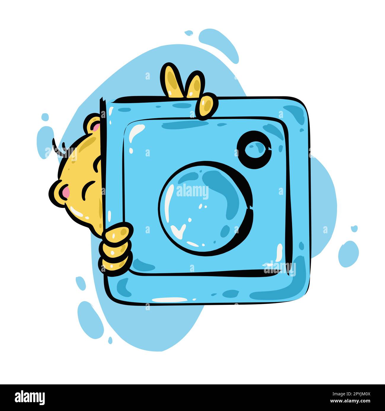 Illustration bleue de l'icône joli instagram. Idéal pour les icônes des médias sociaux, les publicités, les éléments d'affiche, les éléments publicitaires marketing Banque D'Images