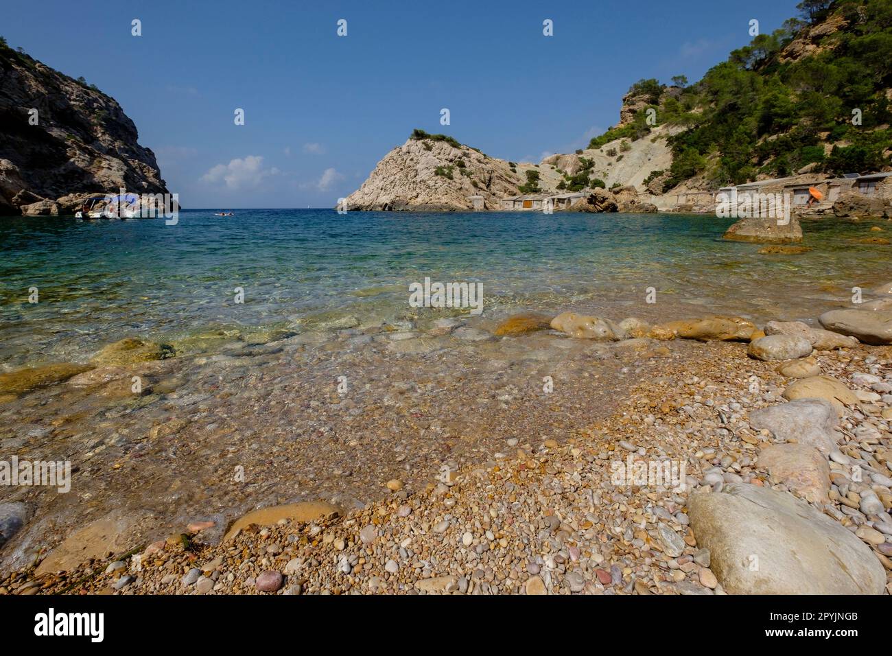 Es Portitxol, Municipio de Sant Joan de LabritjaIbiza, îles Baléares, Espagne Banque D'Images