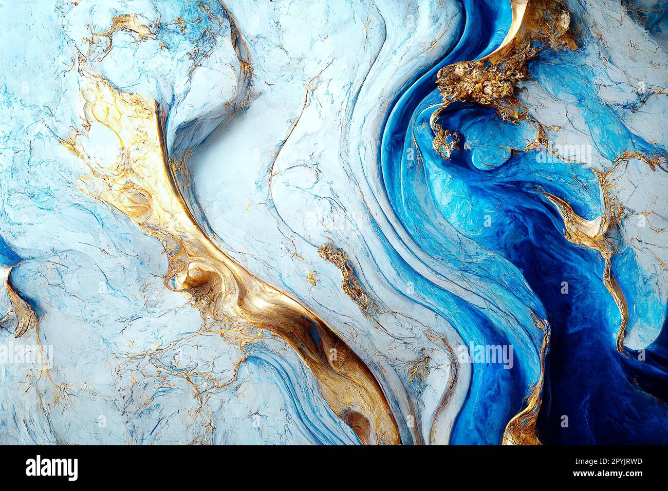 Fond de marbre de luxe blanc, bleu et or. Motif de matériau de couleur pierre naturelle. Art créatif Banque D'Images