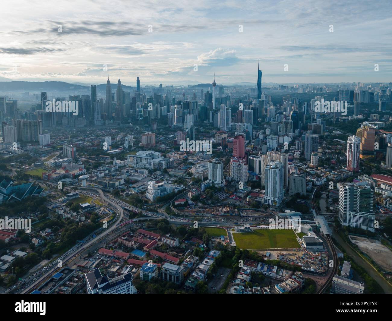 Vue aérienne de Kuala Lumpur depuis Titiwangsa Banque D'Images