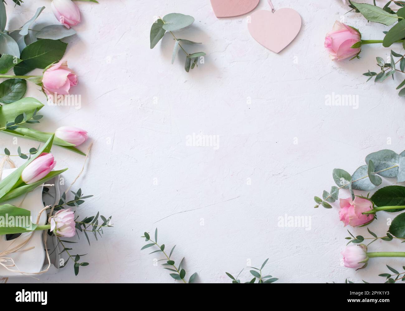 Arrangement de mariage de fleurs de printemps roses Banque D'Images