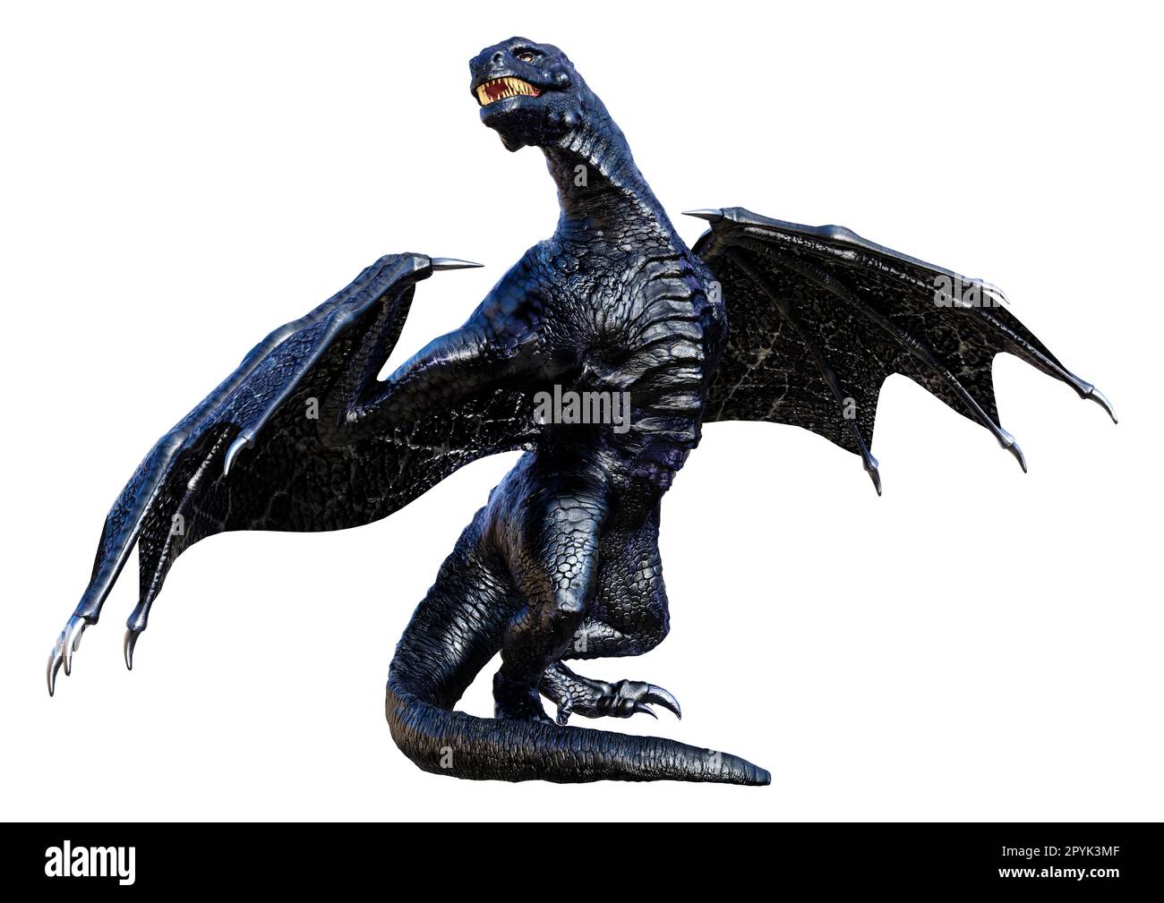 Le rendu 3D d'un dragon fantasy isolé sur fond blanc Banque D'Images