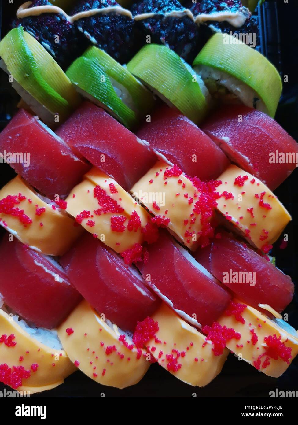 Rouleaux de sushi close up Banque D'Images