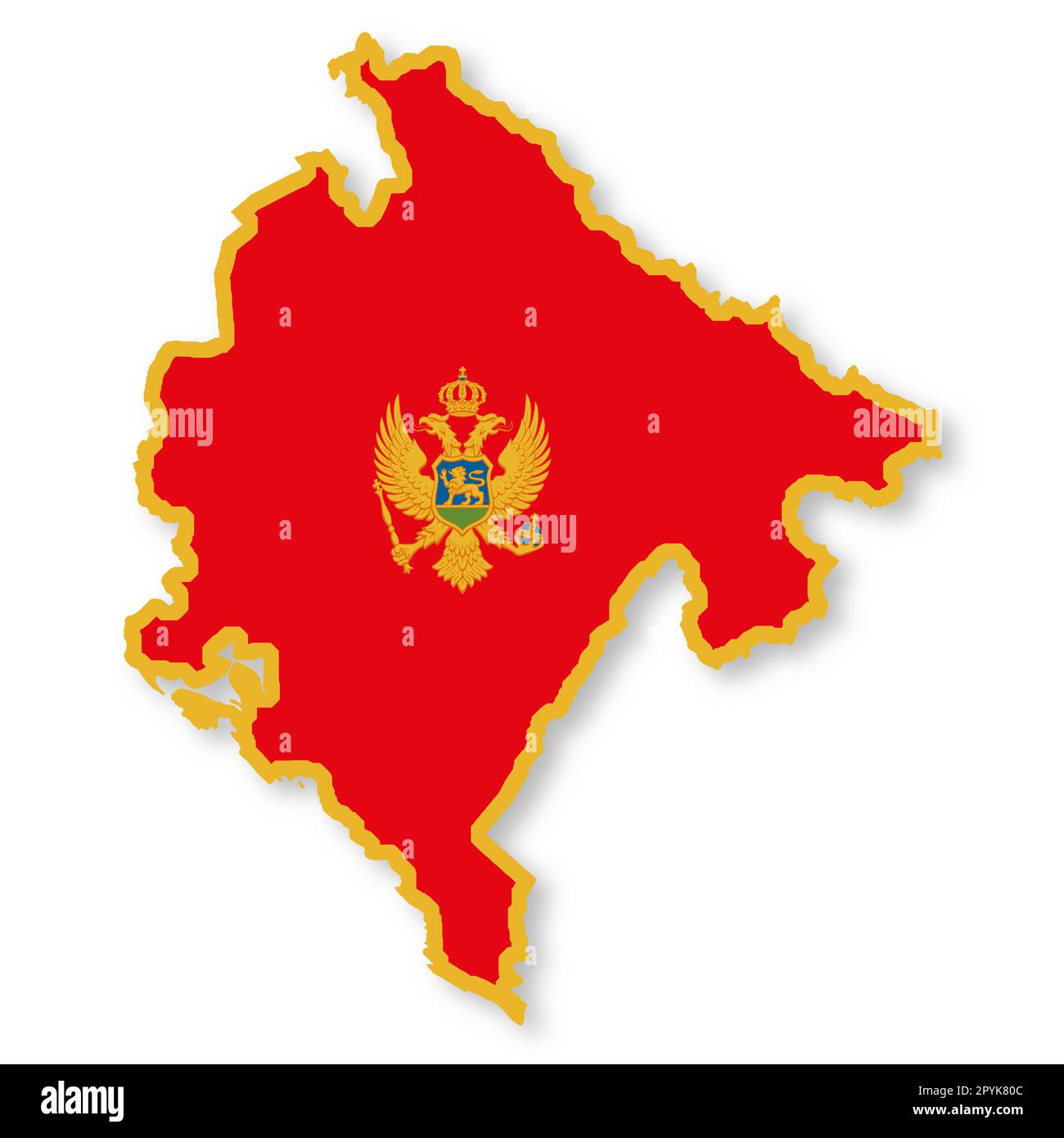 Carte du Monténégro sur fond blanc avec illustration du chemin d'écrêtage 3D Banque D'Images