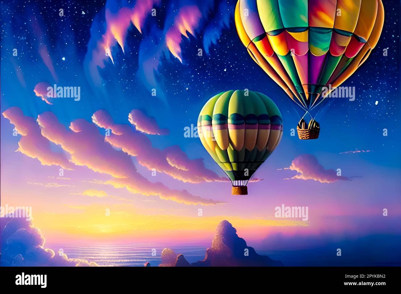 ballon volant au-dessus du ciel Photo Stock - Alamy