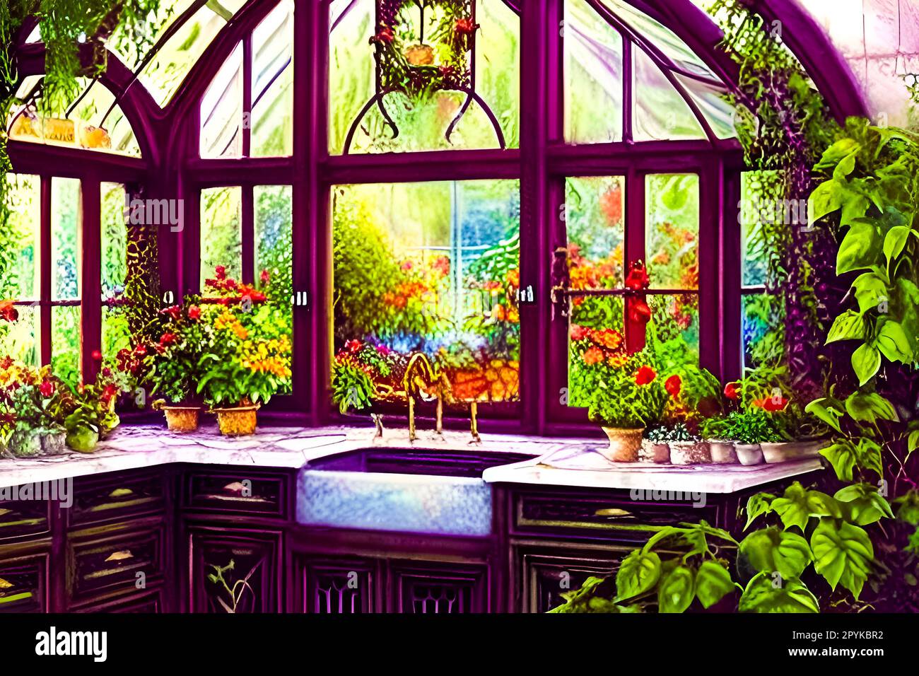 Belles fleurs dans le jardin Banque D'Images