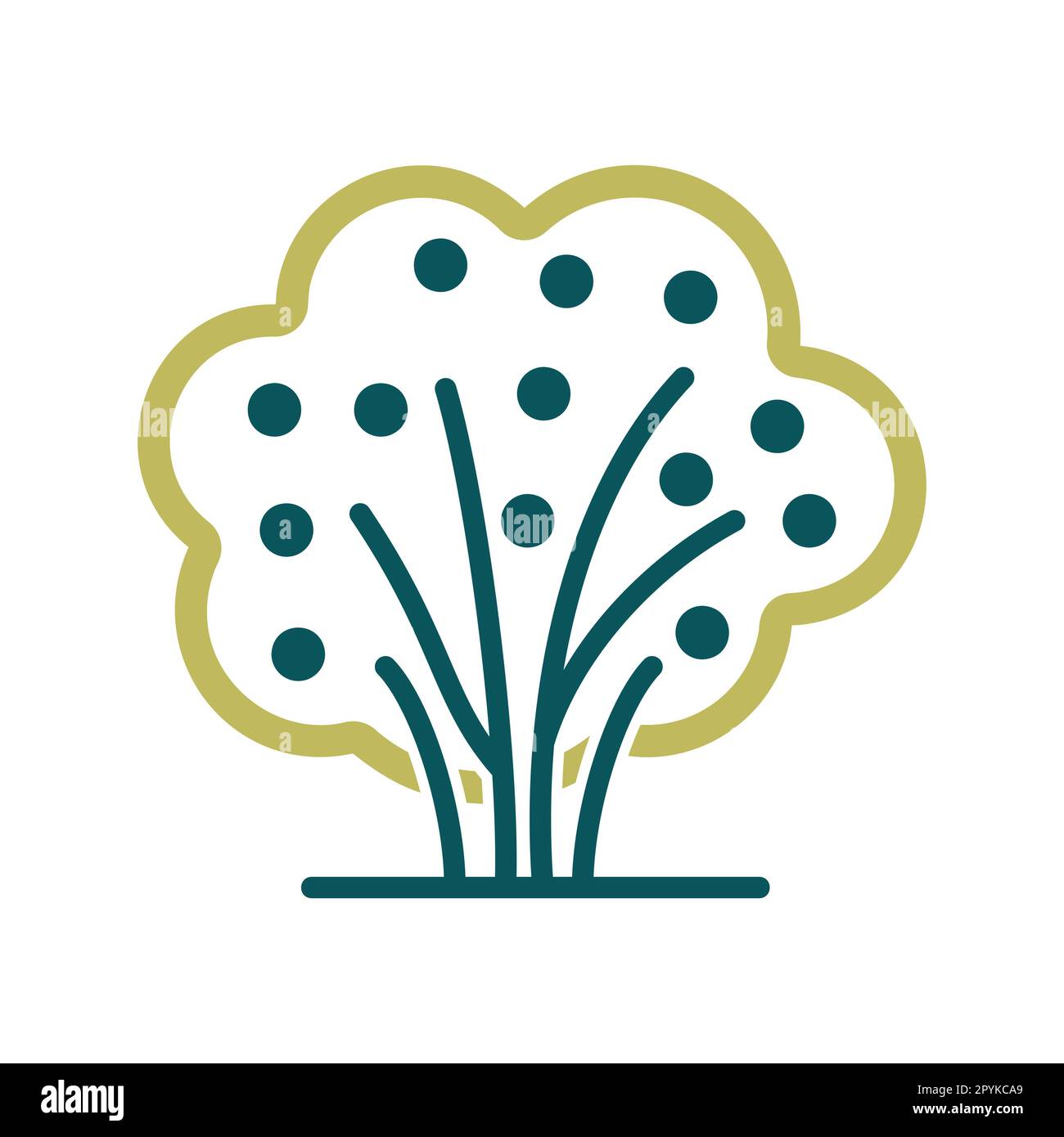 Jardin de brousse avec baies isolées icône vecteur. Symbole graphique pour l'agriculture, le jardin et les plantes site Web et les applications design, logo, app, UI Banque D'Images