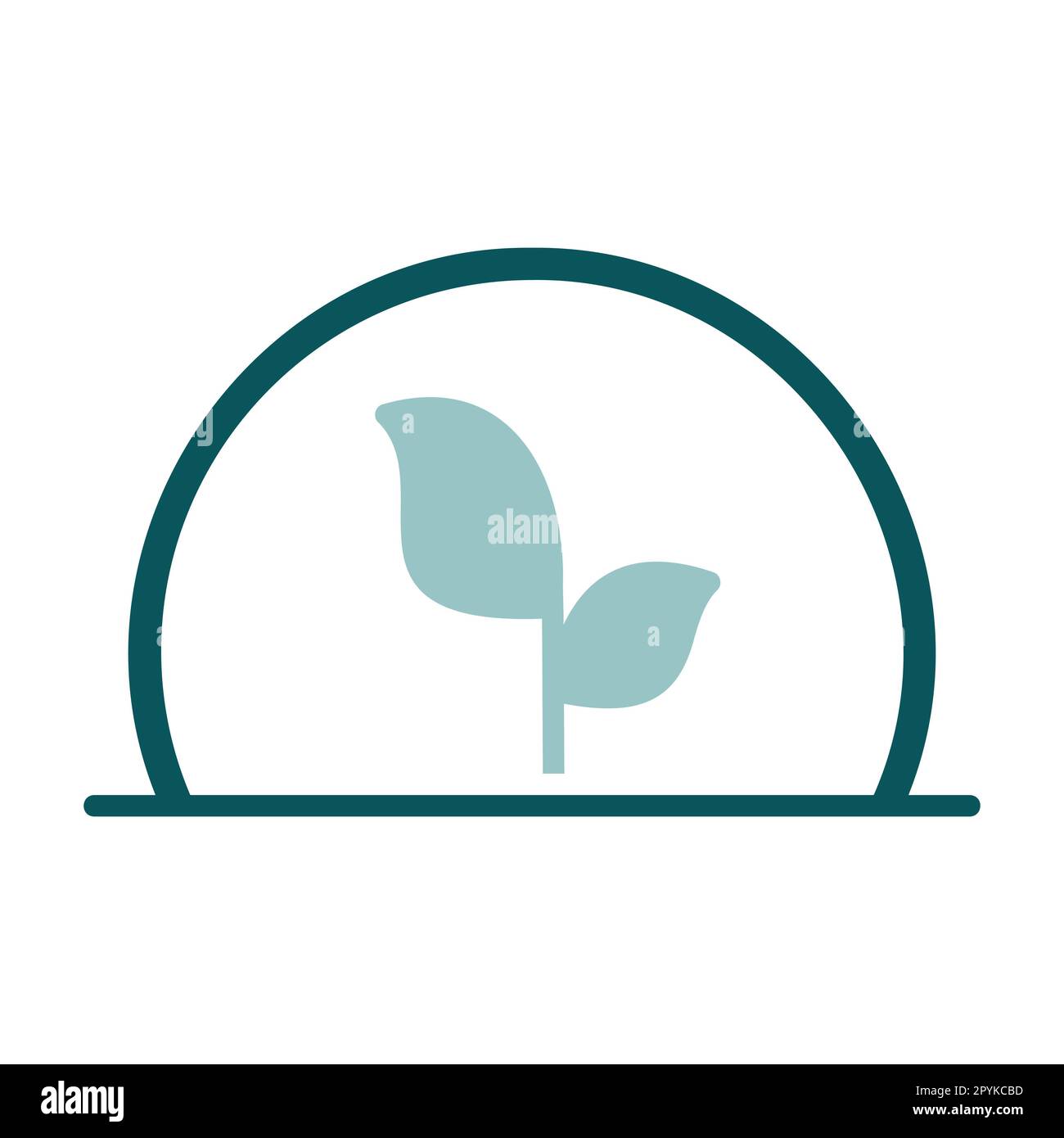 Serre avec plantes vertes à l'intérieur de l'icône de vecteur. Symbole graphique pour l'agriculture, le jardin et les plantes site Web et les applications design, logo, app, UI Banque D'Images