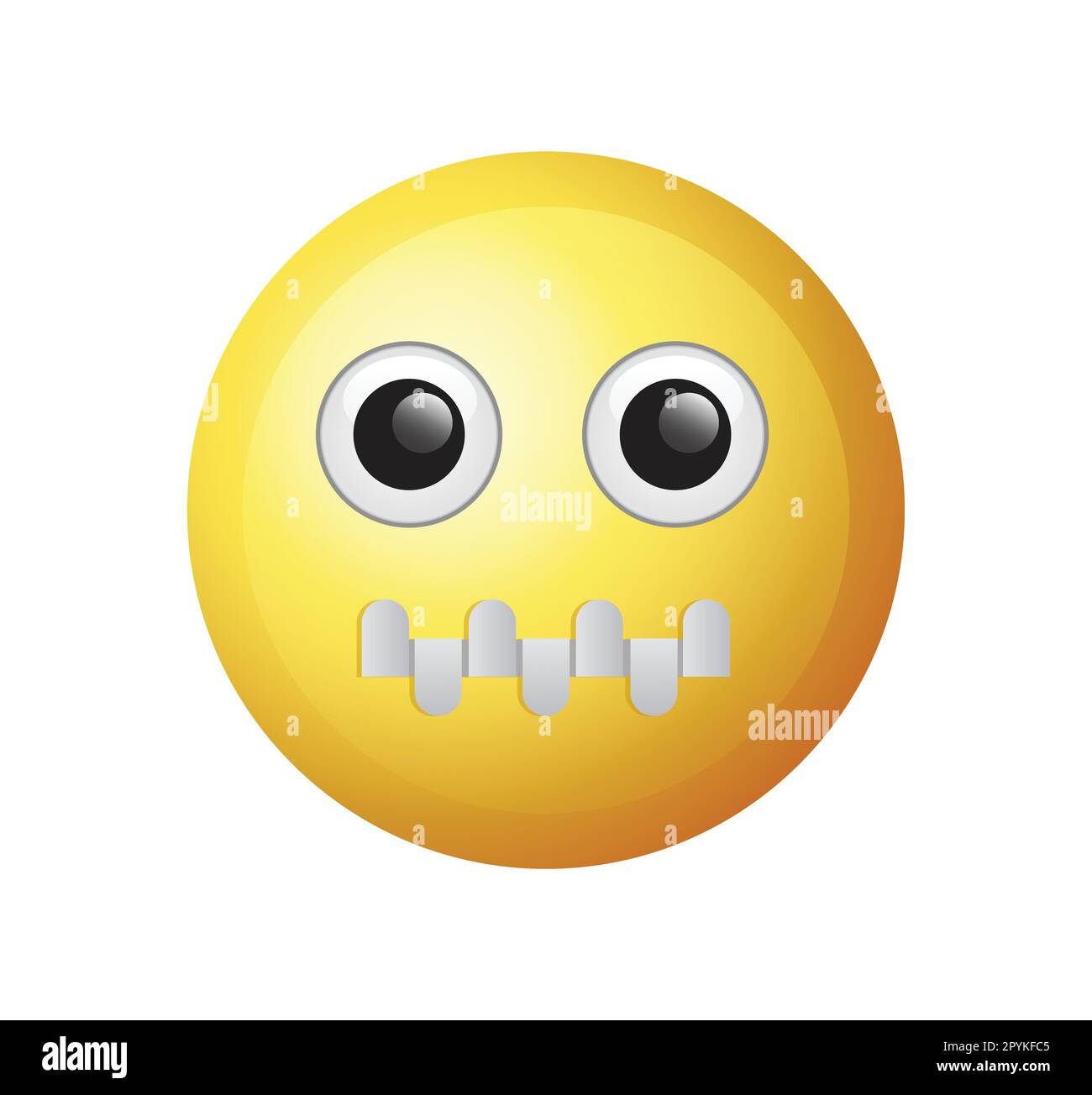 Émoticône de haute qualité sur fond blanc. Illustration vectorielle emoji à face zippée isolée. Illustration de Vecteur