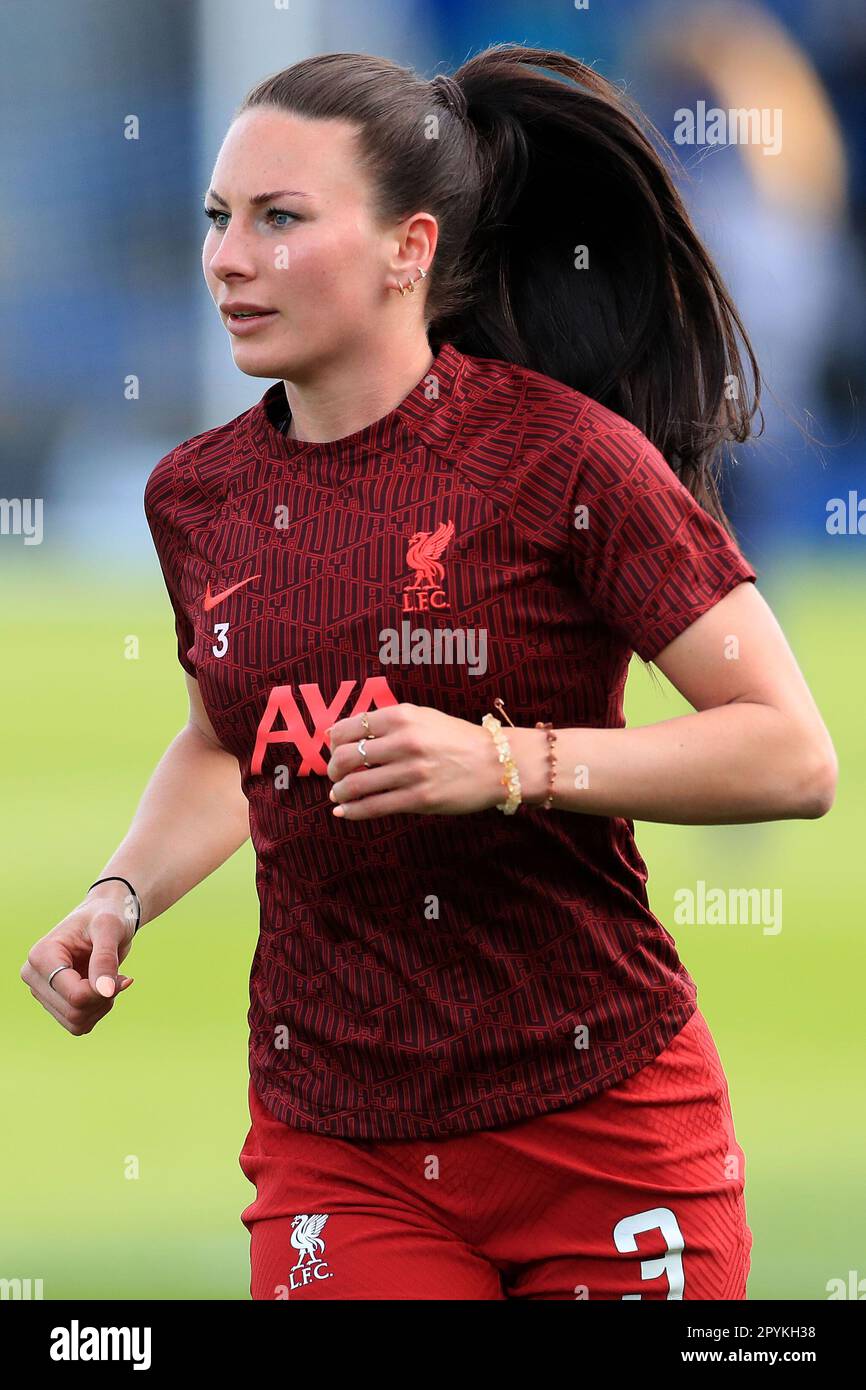 Kingston, RoyaumeUni. 03rd mai 2023. Leighanne Robe, de Liverpool Women, s'échauffe avant le
