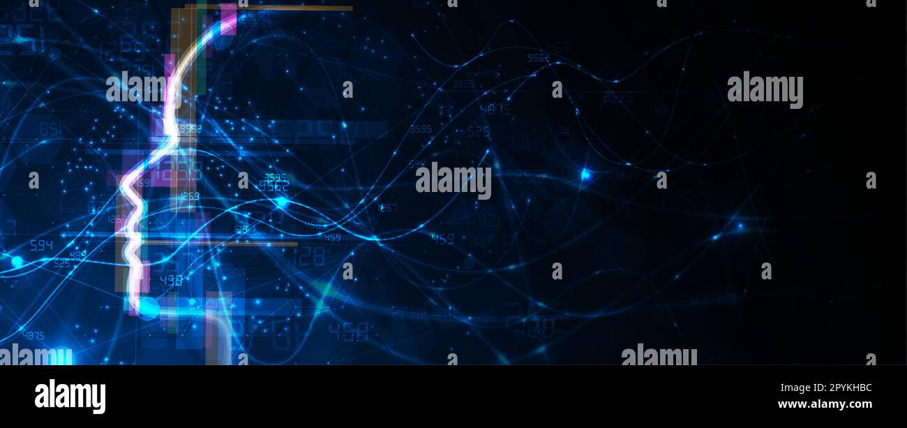 Intelligence artificielle abstraite. Cloud computing. Apprentissage de la machine. Contexte Web technologique. Concept virtuel d'arrière-plan futuriste Illustration de Vecteur