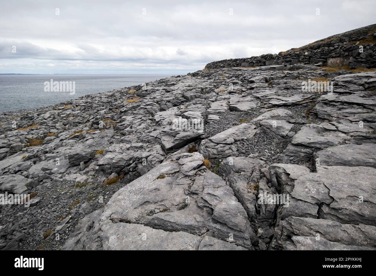 pavé calcaire à côté de la côte de la baie de galway le comté de burren clare république d'irlande Banque D'Images