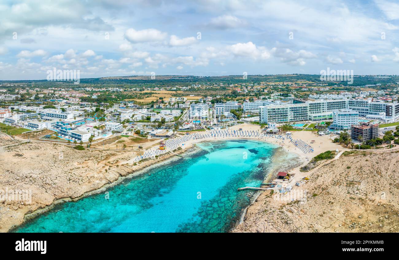 Paysage avec Vathia Gonia, Ayia Napa, île de Chypre Banque D'Images