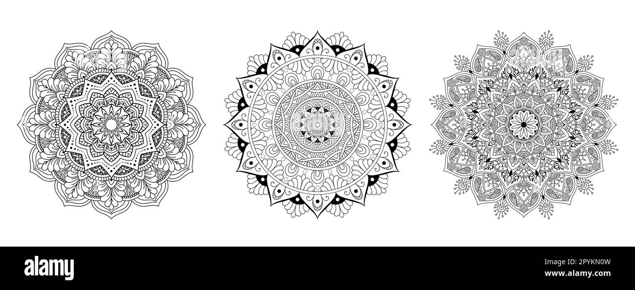 décoration décorative de luxe mandala design, pour colorier la page de livre Illustration de Vecteur