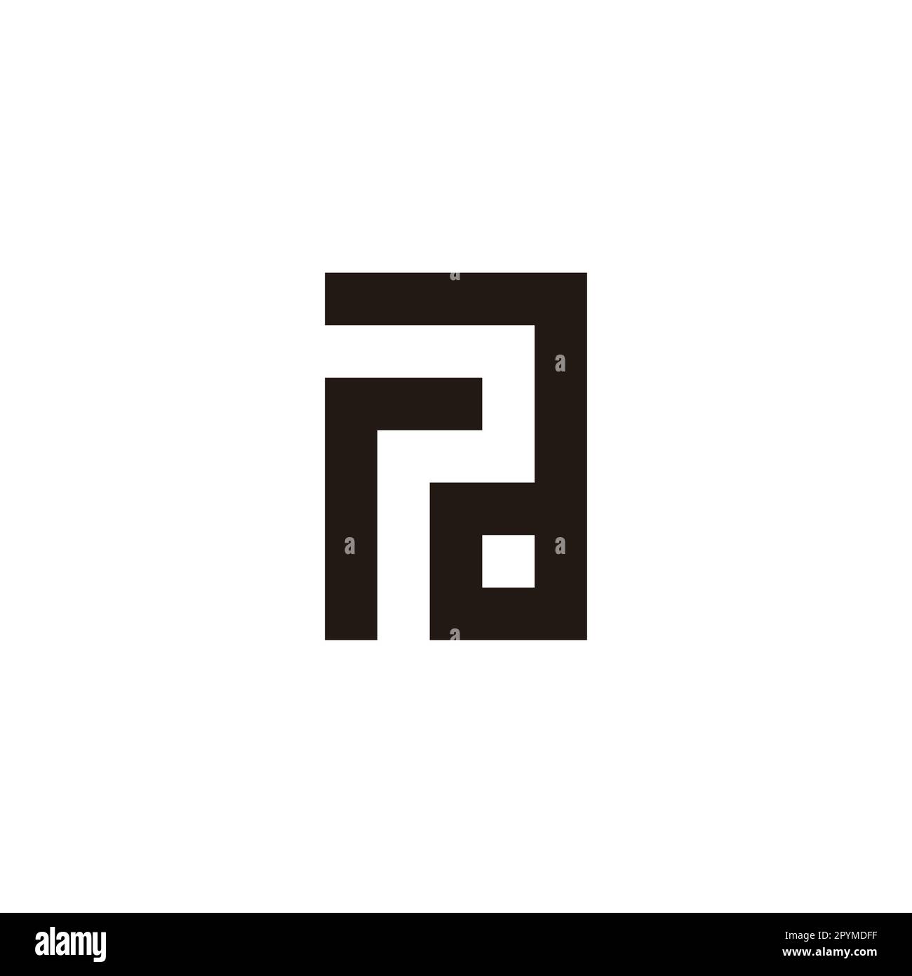 Lettre r et un symbole géométrique carré logo simple vecteur Illustration de Vecteur