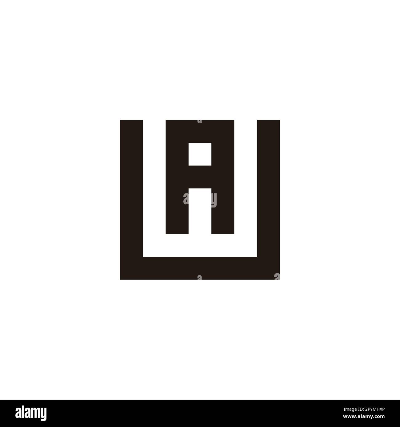 Lettre U et A, symbole géométrique carré logo simple vecteur Illustration de Vecteur