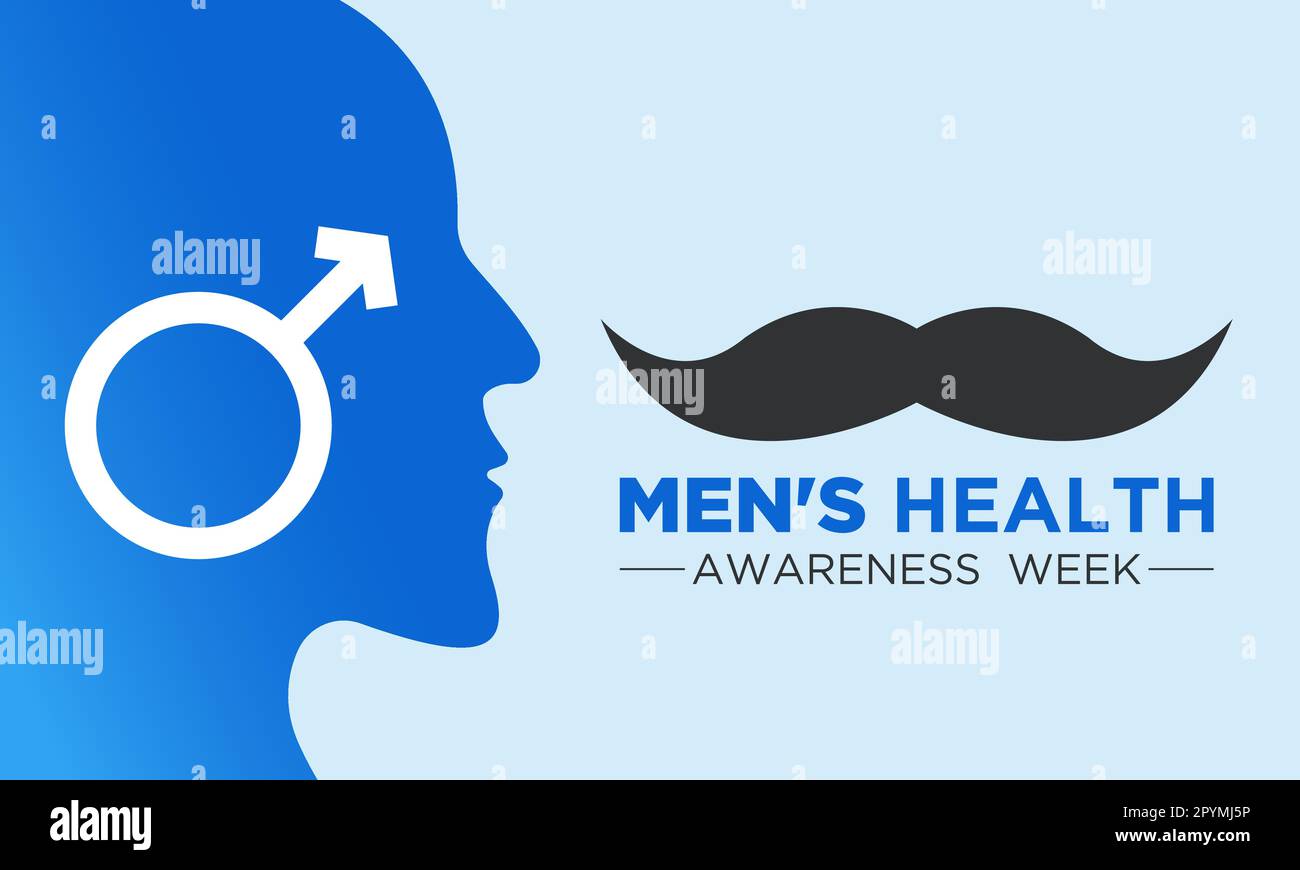 La semaine internationale de sensibilisation à la santé des hommes est célébrée chaque année dans le monde entier à la mi-juin. Modèle de vecteur de la semaine de la santé pour hommes pour banne Illustration de Vecteur