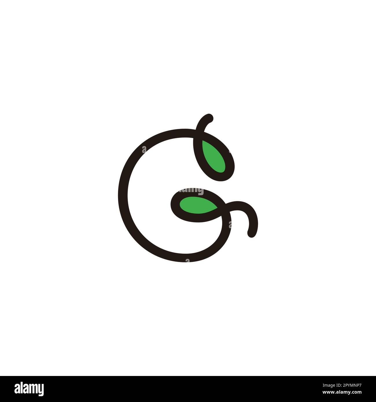 Lettre G feuille, plante géométrique symbole simple logo vecteur Illustration de Vecteur