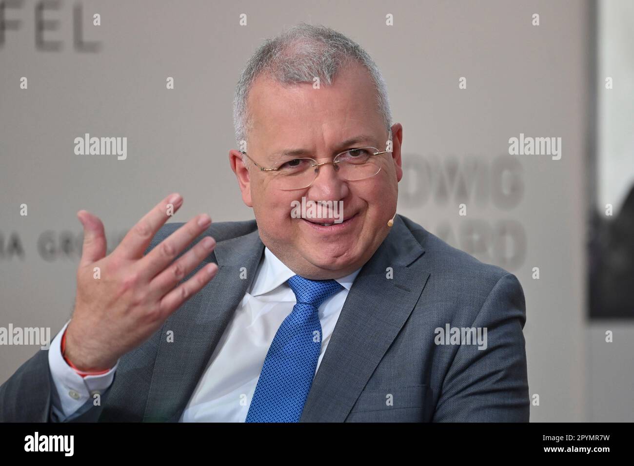 Markus Ferber, eurodéputé, Président de la Fondation Hanns Seidel, geste, image unique, motif unique coupé, portrait, portrait, portrait. Sommet Ludwig Erhard 2023 à Gut Kaltenbrunn am Tegernsee sur 4 mai 2023 ? Banque D'Images