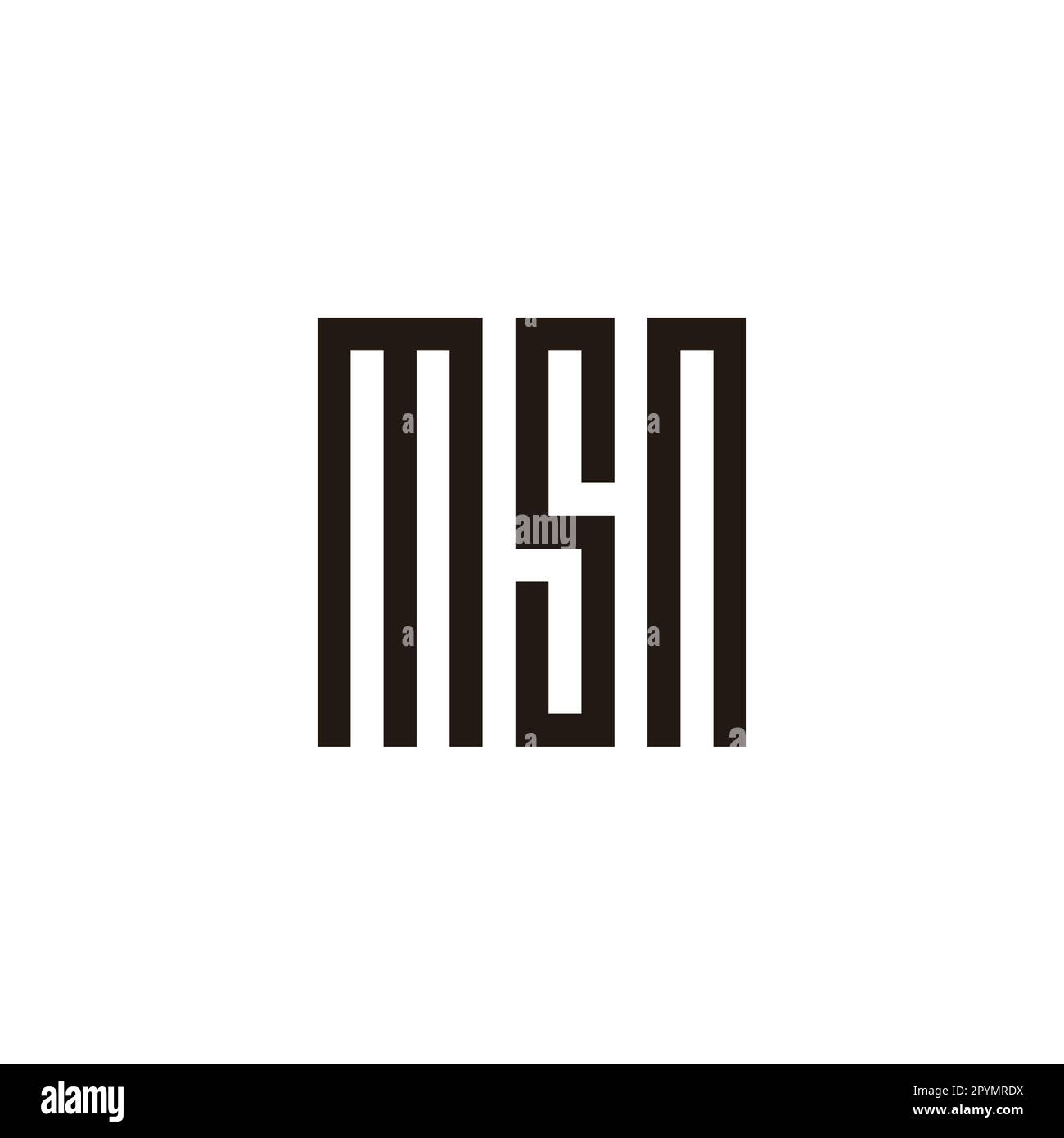 Lettre MSN carré géométrique symbole simple logo vecteur Illustration de Vecteur