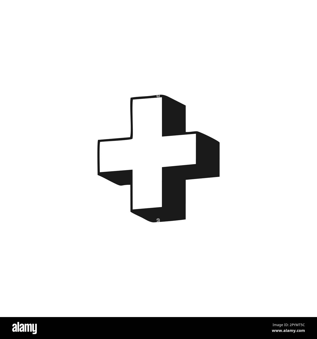 Plus, 3D symboles géométriques simple logo vecteur Illustration de Vecteur