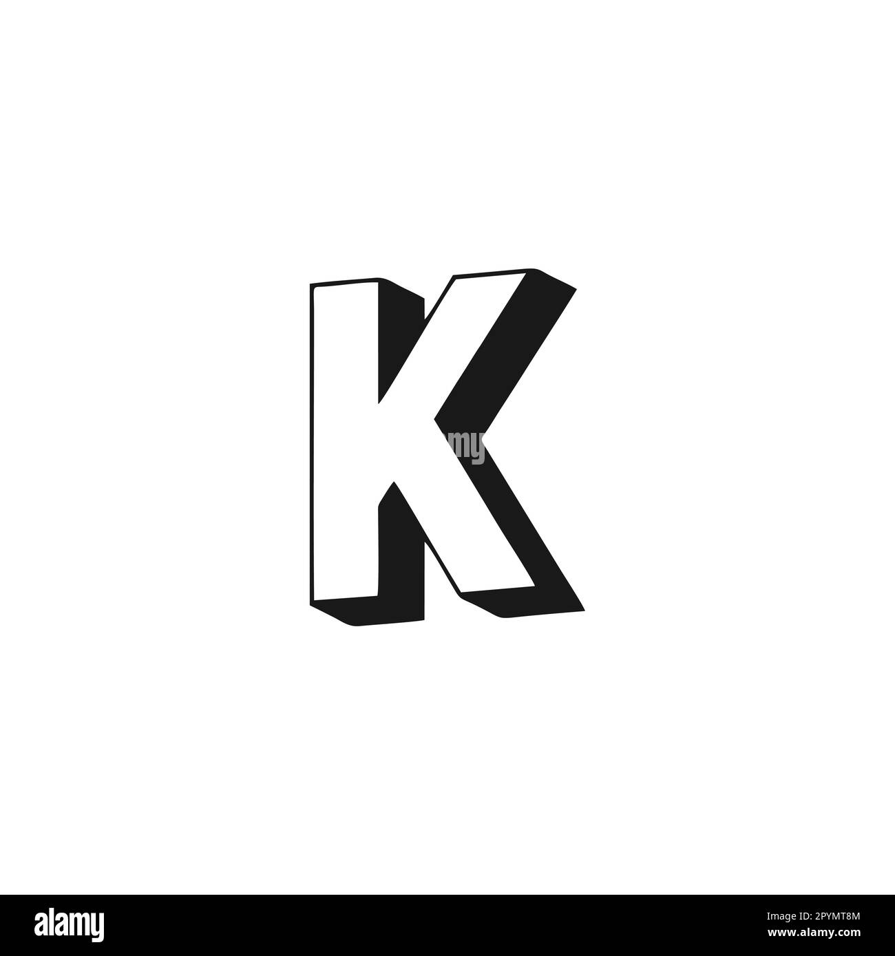 Lettre K 3D symbole géométrique logo simple vecteur Illustration de Vecteur