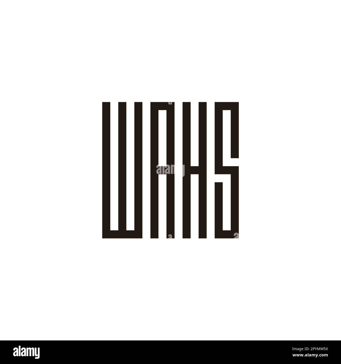 Lettre W, A, H et S carré symbole géométrique simple logo vecteur Illustration de Vecteur
