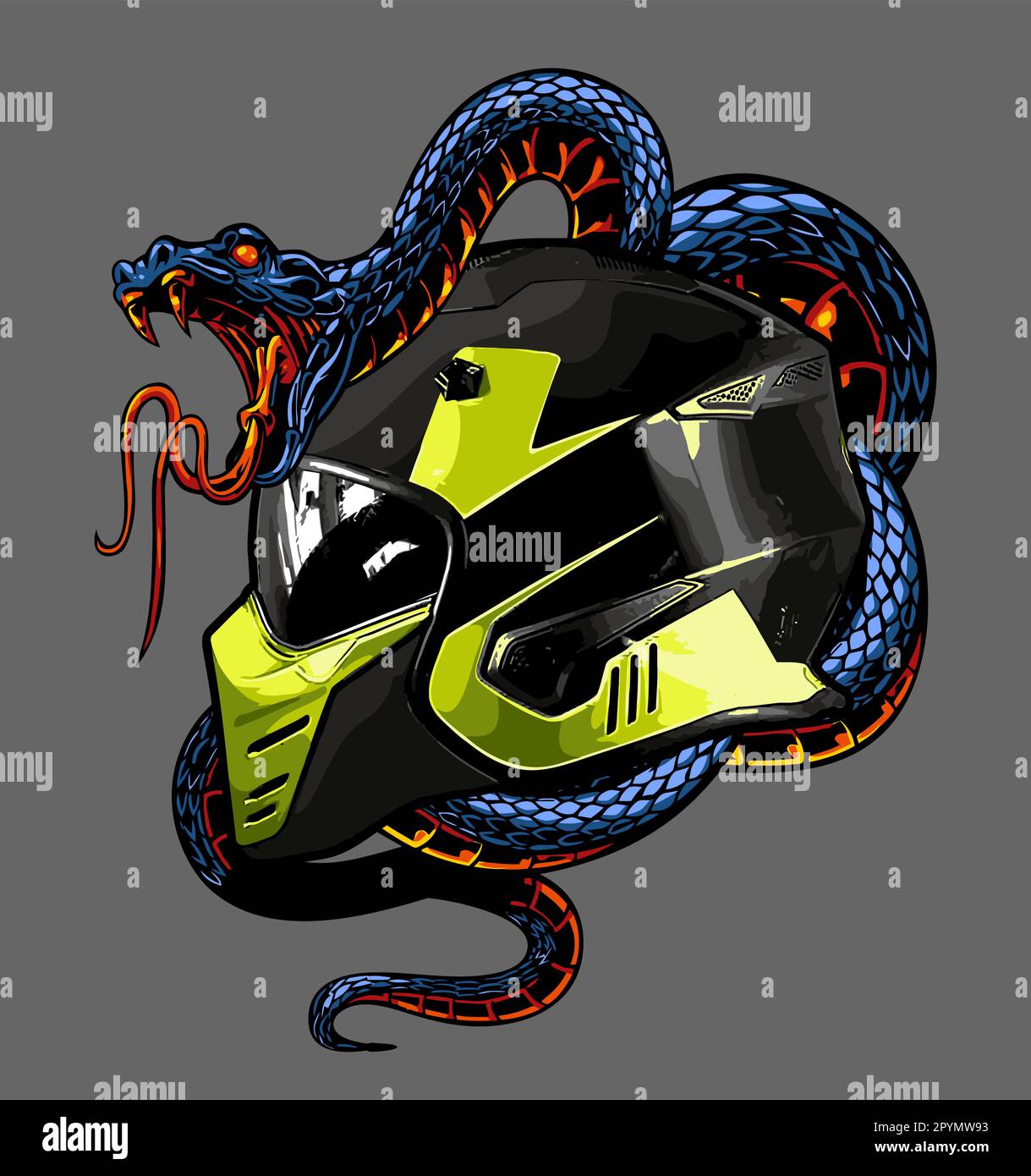 casque et serpent Image Vectorielle Stock - Alamy