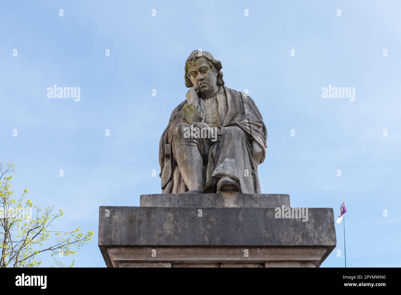 Statue du Dr Samuel Johnson dans son lieu de naissance Lichfield, Staffordshire Banque D'Images