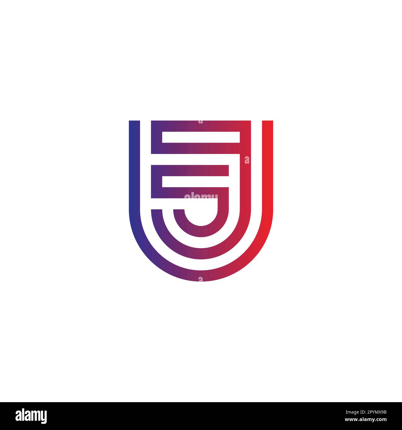 Lettre U, g et s Shield géométrique symbole simple logo vecteur Illustration de Vecteur